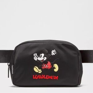 lululemon athletica Black Crossbody Bag with Mickey Mouse Embroidery